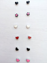 1PAIR Women Teen Fake MAGNETIC Heart star NO Piercing ear Hole studs Earrings