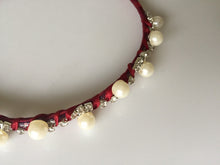 Women Girls Retro Pearl Bride Crystal Bling princess party hair head band Hoop