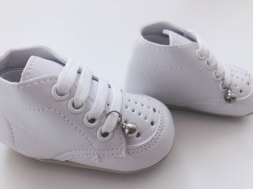Baby Boy Kid White Christening Wedding Party Bell Synthetic leather first Shoes INNER 12.5cm BOTTOM LENGTH:13CM