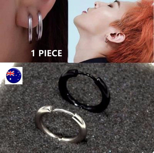 1X MEN Women Titanium Stainless No Allergy Hiphops Gothic Huggie Hoop Earrings 16x2.5mm