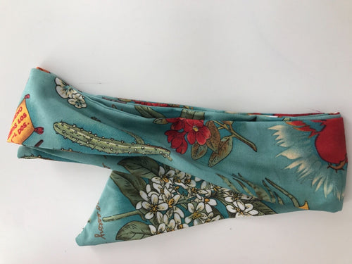 Women Girl 70' 80' Retro Vintage Boho bohemian bow scarf Hair head band tie up Green