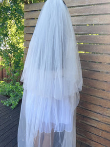 1.7M Women Bride 2-Layer Long Wedding Veil with Blusher and Comb