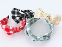 Women Girl Retro Check Wire Bunny Bow Wide Hair Headband Head Wrap Band hoop