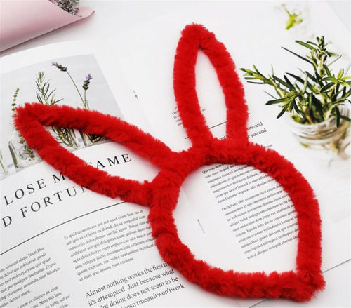 Women Kid Girl Fluffy Bunny Rabbit Long Ear Party Hair head band Headband Prop