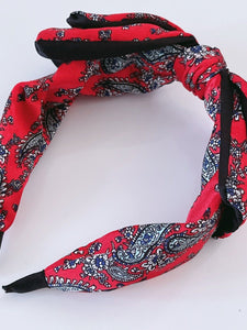 Women Girl Retro 70' 80' boho Bow Paisley Hair Band Headband Wide Wrap Hoop