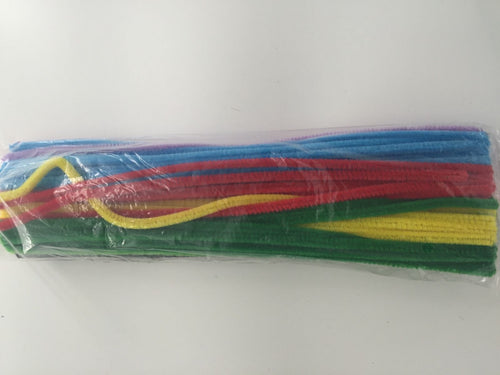 50PC Kids Pipe Cleaner Sticks Craft Or Metallic color Chenille Decoration 30cm 50 pieces Normal colorful