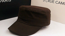 Women Men father's day Flat Top Cotton Military Sun Outdoor Travel golf Cap Hat Dark Coffee