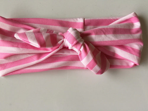 Women Girls Baby mum or daughter Bunny Wire Ear Bow Headband Hair band Bandana Light Baby Pink Stripe