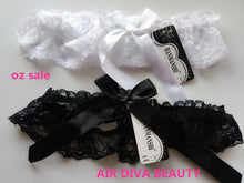 NEW Women Black White Hen's night Party Bride Wedding Lace Garter Suspender Belt