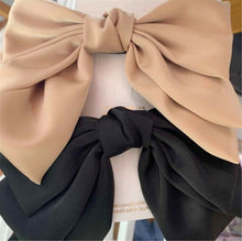 Women Girl 3 Layers Satin Silky Feel Ribbon Big Bow Hair Head Barrette Clip