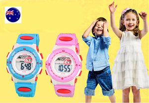 Boy Kid Child Girl Led Digital School Sports Waterproof alarm Wrist Watch Gift