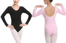 Girl Children Cotton Long Sleeves Ballet Jazz Dance Skate Gymnastics Leotard