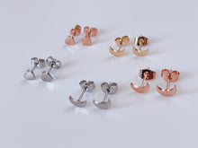 1Pair Love Heart Moon Stainless Titanium Plate Ear Small Earring Studs Piercing