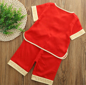 Kids Boy Chinese New Year Red Asian Traditional TANG Costume Tops outfit Set