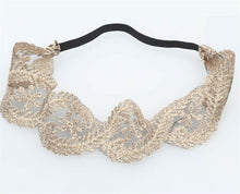 Women Girl Embroidery Boho Retro Lace Floral Headband Elastic Hair Head band Black edge Leaves