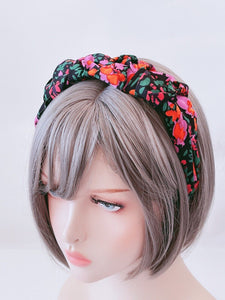 Women Girls Retro Boho Floral Fabric Wide Hair Headband Head Wrap Band Hoop