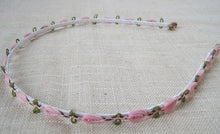 Women Girls Flower Fairy Bohemian Floral Lace Ribbon Sweet hair headband Hoop Pink Rose Headband