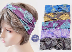Women Lady Boho Yoga Gym Cross Twist Wide Hair head band Bandanna Headband Wrap