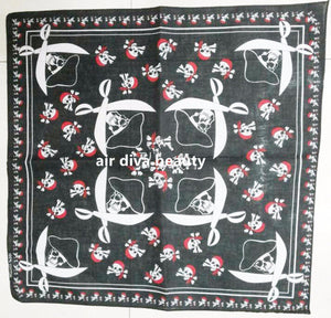Halloween Party Skull Skeleton Pirate Black Scarf Hair head band Wrap Bandana