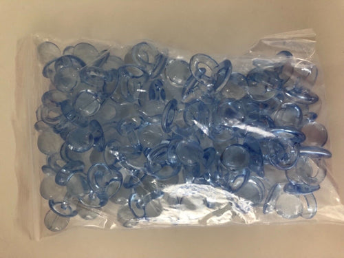 50 Christening Baby Shower Mini Dummies Decor Pacifier Party Favors Favours Gift 50x Clear Blue