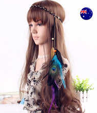 Women Braided suede leather Bohemian boho Braided Chain hair band headband Wrap