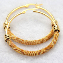Women Lady Gold Metallic Boho anti-allergy Titanium party Hoop Loop Earrings