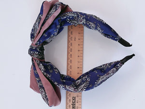 Women Girl Retro 70' 80' boho Bow Paisley Hair Band Headband Wide Wrap Hoop