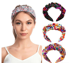 Women Girls Retro Boho Floral Fabric Wide Hair Headband Head Wrap Band Hoop