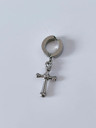 1x Mans Magnetic Titanium plated Fake Earrings clip on no piercing hole Hoop 1 Piece Small Cross