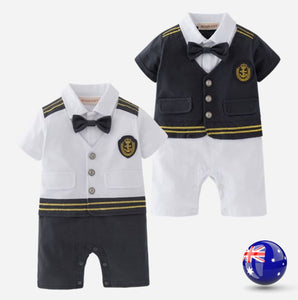 NEW kids Girl Boy Baby Sailor marine Captain Pilot Costume Party Romper Outfit