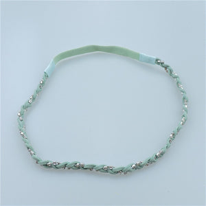Women Girl Braided suede leather Bohemian Braided Cystal hair band headband Wrap