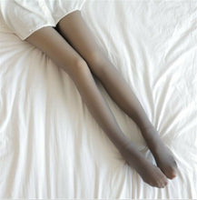 Women Winter Fleece Grey Fake Nude Plush Warm Thick Pantyhose Stockings Tights