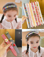 Girl Kids Cute Retro Stick On Cotton Light Embroidery Hair Headband Head band