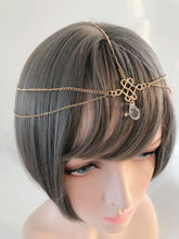 Women Retro Bohemian boho Forehead Chain Metallic Tassel Hair head band Cuff gold color
