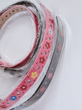 Lady Girls Kid Children Synthetic Leather Chic Flower Floral Pants Buckle Belt