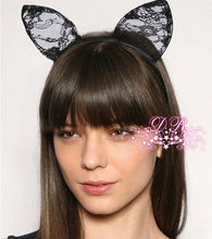 Women Girl Kids Lace Fancy Kitten Kitty Cat Ears Costume Party Hair head band