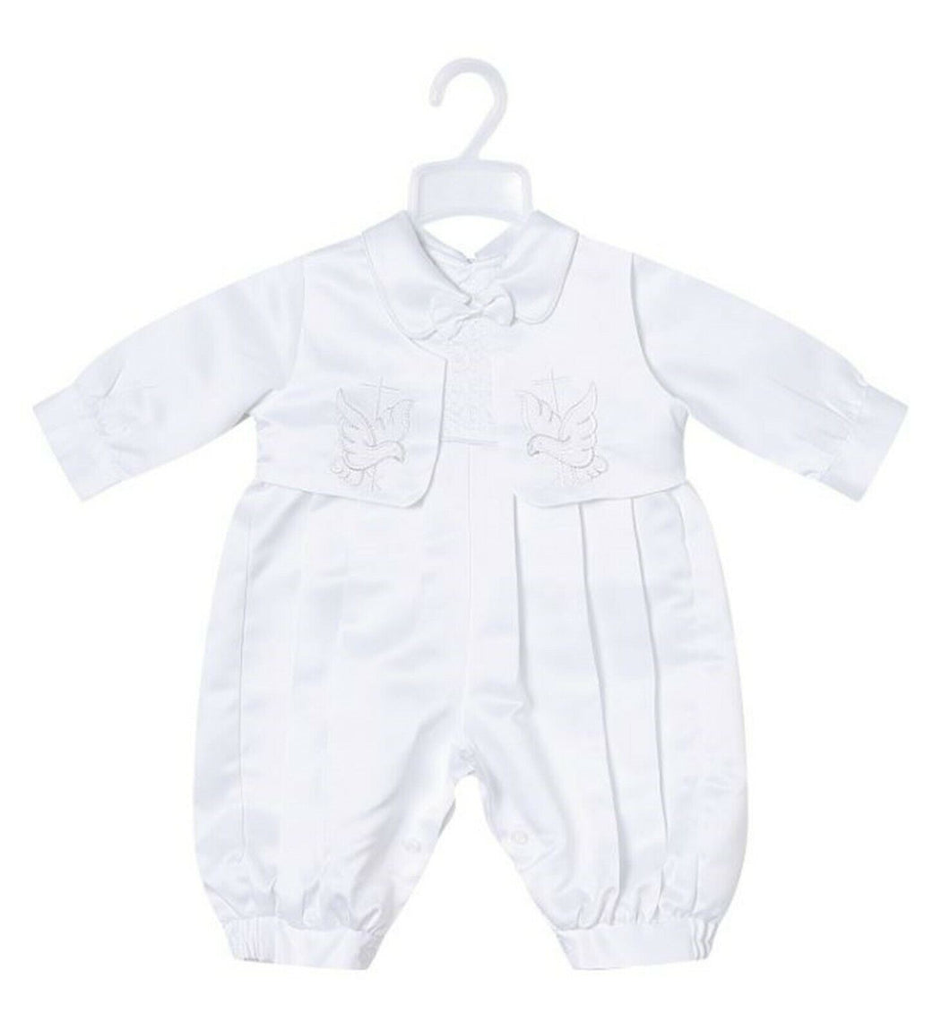 Boys Baby Children White Christening shower Romper Bowtie Vest outfits suits