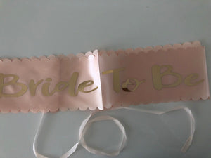 AU Bride to Be Team Hen's Night Party Wedding Rose Gold letter Sash Sashes Belt