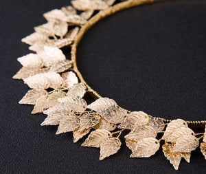 Women Girl Bride Metallic Gold Silver Leaf party hair head band Hoop Crown tiara