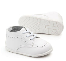 Baby Boy White Black Wedding Formal Party Synthetic leather Rubber Bottom Shoes