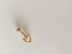 1x Heart 316L Surgical Stainless Steel Belly Navel Bar Body Piercing Jewellery