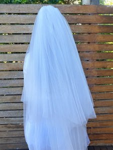 1.7M Women Bride 2-Layer Long Wedding Veil with Blusher and Comb