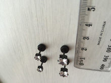 Man Women black bling Crystal Rhinestone Surgical Piercing studs Cubic Earrings