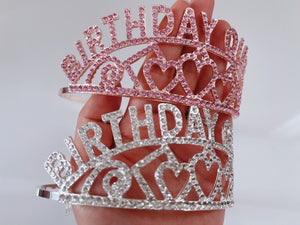 Women Birthday Queen Party Crystal Crown Tiara Headband Hair Band with comb - Elegant Tiara for Weddings & Events