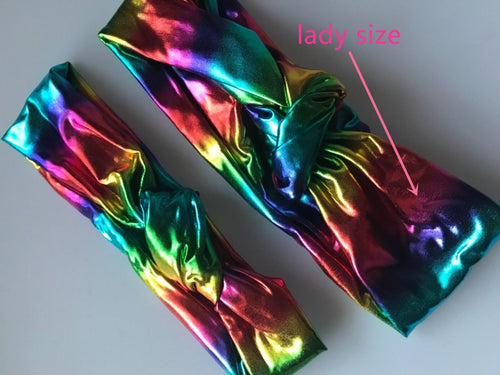 Women Or Girl Retro bow Rainbow Rock Star scarf Hair head band Wrap Bandana Lady size