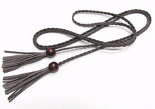Women Lady Bohemian Boho Braid Long Suede leather Tassel Waist Belt Band Tie
