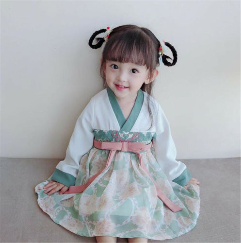 Kid Girl Chinese Asian Chinese Traditional QIPAO Costume Chiffon Han Tang Dress