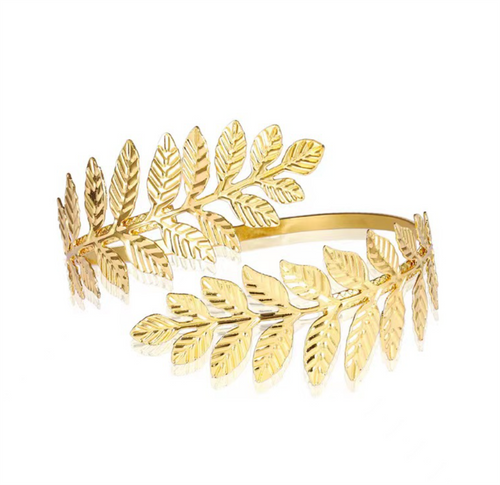 1x Women Girls Greek Party Leaf Arm Bangle Cuff band Armlet Body Chain Jewellery 1 in Gold