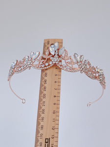 Women Bride Wedding Crystal Rose Gold Or Silver Proper Prom Tiara Party Crown