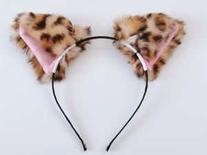 Women Children Fluffy Fur Cat Kitty fox animal Costume Ear Party Hair head band